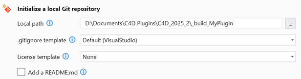 Creating a local Git repo in the build folder