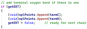 Adding the terminal oxygen bond.