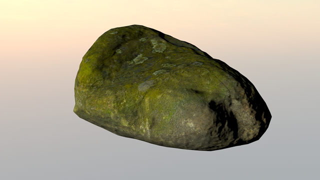 'Mossy rocks' rendered