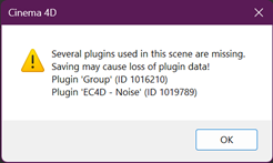 Missing plugins message