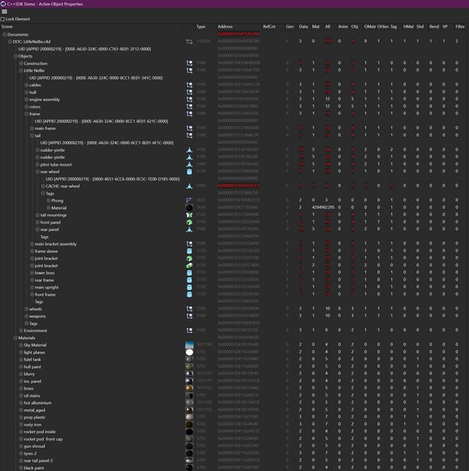Active Objects Dialog
